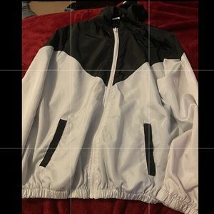 Black and white windbreaker